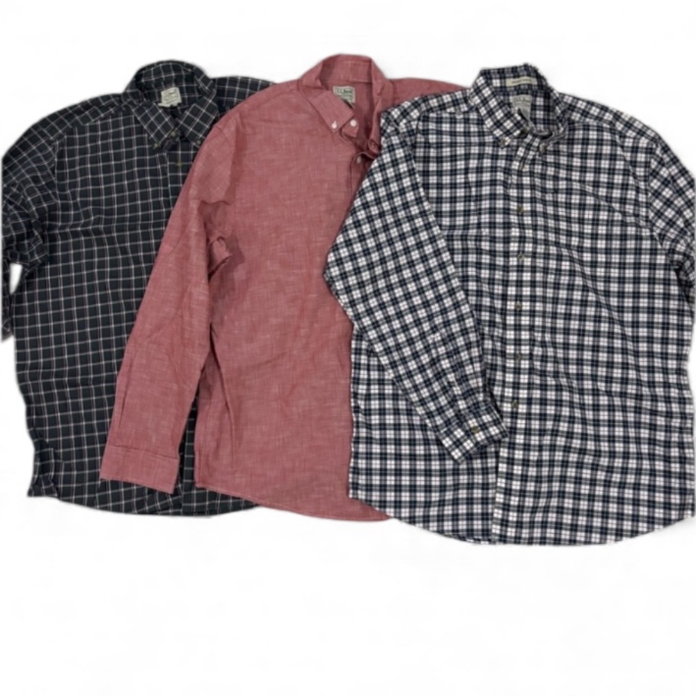 L.L.Bean‎ Classic Mens Button Up Shirts Lots of (3) Size XL